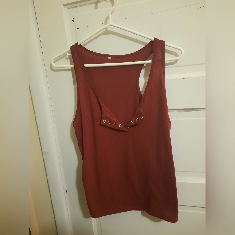 Sleeveless Burgundy Top